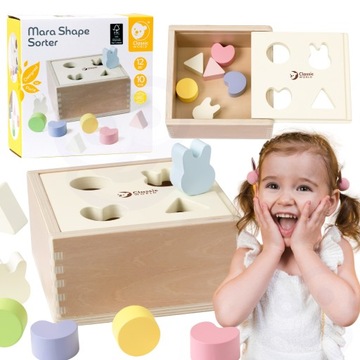 BOX EDUKACYJNY MONTESSORI SORTER DREWNIANY KLOCKI UKŁADANKA CLASSIC WORLD