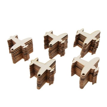 Деревянный подарок, вырезанный самолетом, 50 шт. Этикетки неокрашенные.