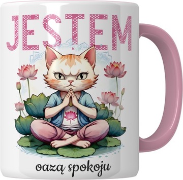 KUBEK PREZENT NA DZIEŃ MATKI URODZINY święta PANIEŃSKI jestem oazą spokoju
