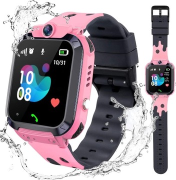 Zegarek Smartwatch Dzieci IP68 GSM SOS GRY RÓŻOWY