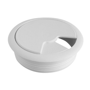 Базовый белый компьютерный стол с красной кромкой