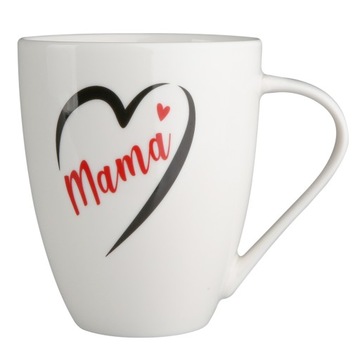 Porcelanowy DUŻY Kubek z Uchem na Kawę Herbatę 450 ml na Dzień Mamy
