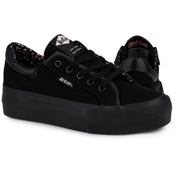 Buty, trampki damskie Lee Cooper BLACK PLATFORMA