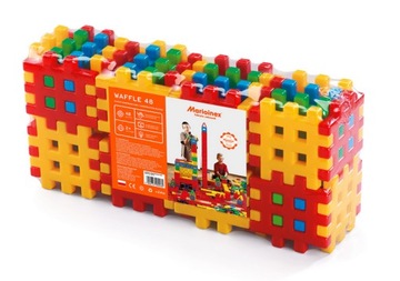 MARIOINEX kostka 48 el. - klocki konstrukcyjne przestrzenne WAFFLE oryginal