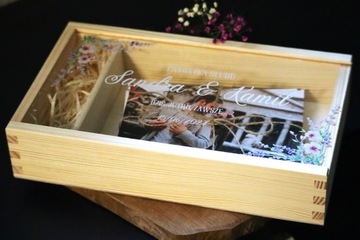 ДЕРЕВЯННАЯ КОРОБКА ДЛЯ ФОТОПЕЧАТИ Свадебный сувенир Свадебный подарок