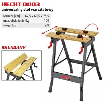 СКЛАДНОЙ РАБОЧИЙ СТОЛ HECHT 0003 НАГРУЗКА 100 КГ ВЕС 9,8 КГ