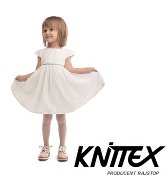 KNITTEX rajstopy ALUNIA białe gładkie 80-86