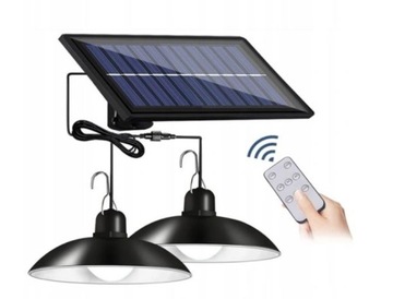 ZESTAW 2x ŻYRANDOL WISZĄCA LAMPA SOLARNA LED PILOT