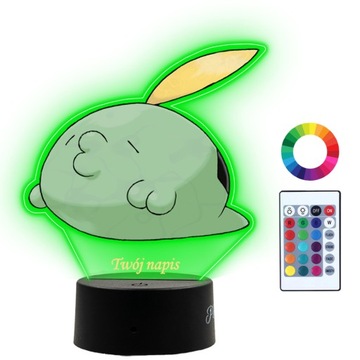 Lampka Nocna z Nadrukiem 3D LED Gulpin Pokemon Anime Prezent Twój Napis