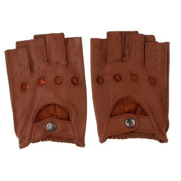 2X męskie rękawiczki bez palców w stylu retro ze skóry PU