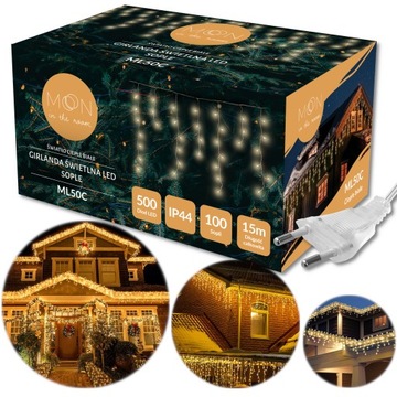 LAMPKI ZEWNĘTRZNE FLASH SOPLE LED GIRLANDA 15M 500 LED