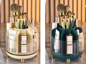 ОРГАНАЙЗЕР ДЛЯ КОСМЕТИКИ, УКРАШЕНИЙ, ВРАЩАЮЩИЙСЯ НА 360 ГОРОДОВ ДЛЯ КИСТЕЙ, КОРОБКА ДЛЯ МАКИЯЖА