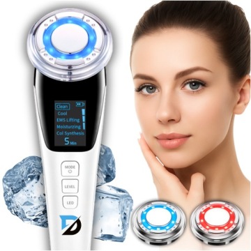 MASAŻER DO TWARZY EMS 7w1 MEZOTERAPIA LIFTING ULTRADŹWIĘKI KRIOTERAPIA LED