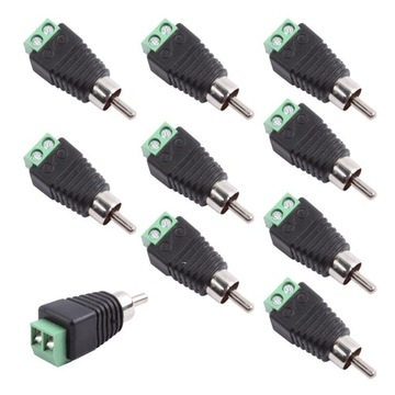 Zapakuj wtyk męski Phono RCA na adapter złącza śrubowego AV audio/wideo