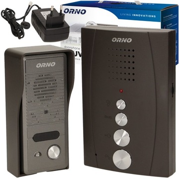 DOMOFON BEZSŁUCHAWKOWY DO FURTKI DRZWI BRAMA CZARNY ORNO OR-DOM-RE-914