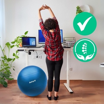 Прочный гимнастический мяч для реабилитационных занятий йогой ø65 с насосом