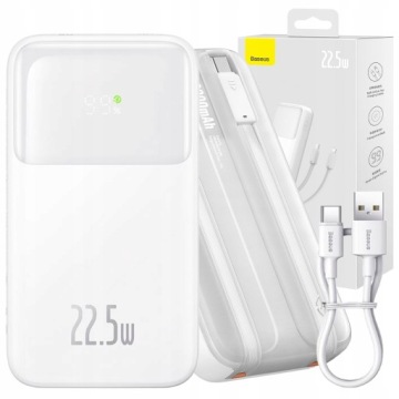 Baseus Rychlá Power Banka 10000 mAh 22.5 W Usb C Výkonná Powerbanka kabel 0,3 m
