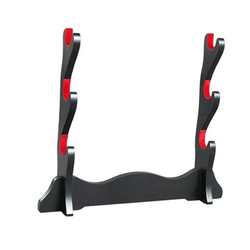 ch-Sword Display Stand Rack Wooden Desktop Hanger Art Room Decor 3 Tiers