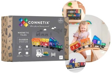 CONNETIX KLOCKI MAGNETYCZNE 50 EL. RAINBOW TRANSPORT PACK