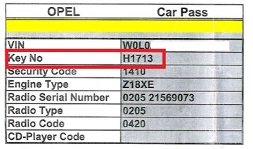 KLÍČEK OPEL ASTRA J INSIGNIA CORSA E ADAM CASCADA