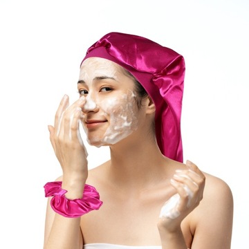 1 комплект шелковой повязки для сна с вьющимися волосами