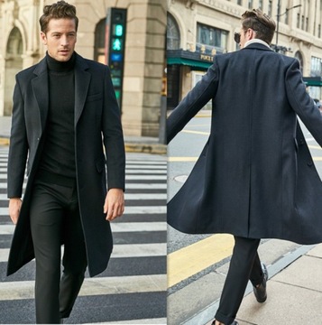 ЭЛЕГАНТНОЕ МУЖСКОЕ ДЛИННОЕ ОСЕННЕЕ ЗИМНЕЕ ПАЛЬТО