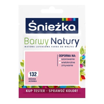Śnieżka Barwy Natury Lateksowa Farba TESTER różana altanka 132 25ML