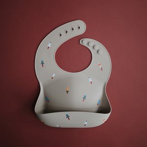 MUSHIE SILIKONOWY ŚLINIAK Z KIESZONKĄ ROCKET