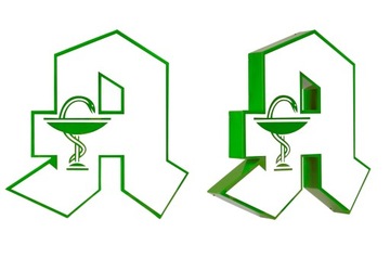 Reklama świetlna LITERA 3D LED A znak APTECZNY 50