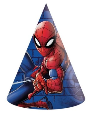 CZAPECZKI PAPIEROWE Spiderman Urodzinowe 6sztuk