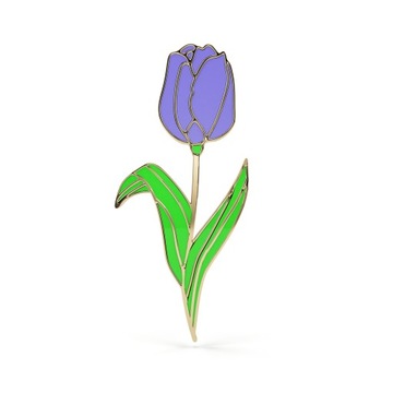 PINETS przypinka kwiat Tulipan cięty pozłacany 14K