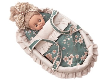 NOSIDEŁKO 45cm z POŚCIELĄ dla lalek ( BEZ LALKI )