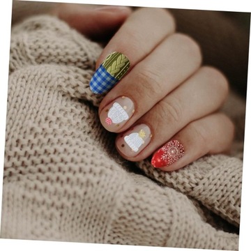 РОЖДЕСТВЕНСКИЕ НАКЛЕЙКИ 5D НОГТИ ВЯЗАННЫЙ СВИТЕР МОДНЫЕ УЗОРЫ коса Т333