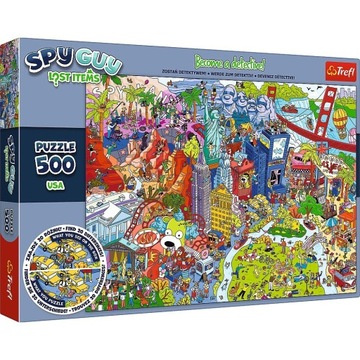 Logiczne PUZZLE dla Dzieci Układanka PUZLE 500 Elementów Spy Guy Lost Items