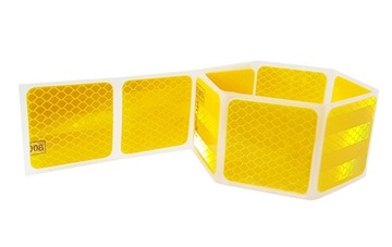 TAŚMA ODBLASKOWA KWADRATY HOMOLOGACJA ŻÓŁTA 1m