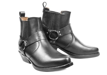 Buty Męskie Skórzane Kowbojki Kawaleryjki Motor 38
