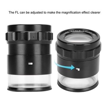 8LED 10-кратное увеличительное стекло со шкалой высокого разрешения, регулируемое увеличение G