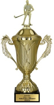 złoty puchar z figurką Unihokej 35 cm +GRAWER