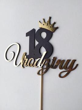 Topper urodzinowy tort urodziny 18 20 25 30 40 50