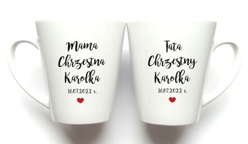 Podziękowania dla rodziców chrzestnych 2 kubki