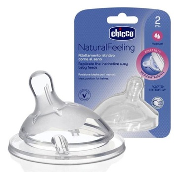 Chicco Smoczek do butelki NaturalFeeling 2m+ 1szt.