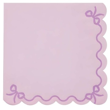 Серветки з рюшею, 33x33 см, фіолетовий (1 уп. / 12 шт.) Party Deco