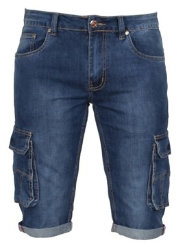 Krótkie spodnie męskie jeans bojówki W:39 104 CM spodenki