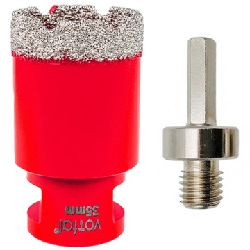 OTWORNICA DIAMENTOWA WIERTŁO KORONKA DO GRESU PŁYTEK 35MM M14 + ADAPTER