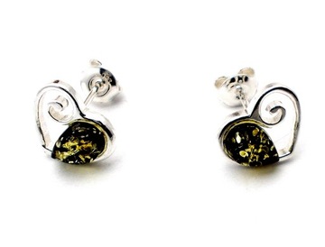 СЕРЕБРЯНЫЙ КУЛОН С ЯНТАРНЫМ СЕРДЦЕМ