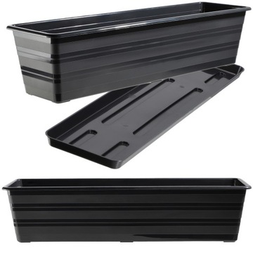 БАЛКОННАЯ ЯЩИКА 60см ЦВЕТОЧНЫЙ ГОРШОК + ПОДСТАВКА