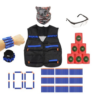 ZESTAW DO NERF KAMIZELKA STRZAŁKI CELE BANDANA 6W1