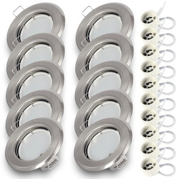 ZESTAW 10 x Oprawa OCZKO LED SN + żar LED GU10 7W