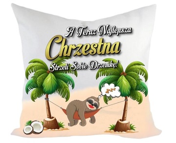 ŚMIESZNA PODUSZKA DLA CHRZESTNEJ NA PREZENT
