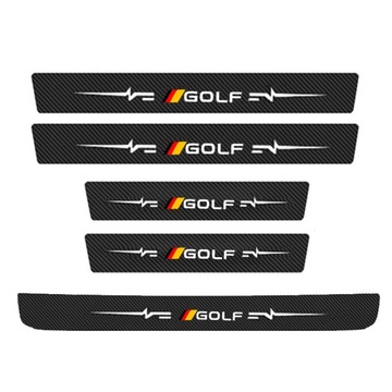 5 szt. Naklejka na próg z włókna węglowego dla Volkswagen GOLF